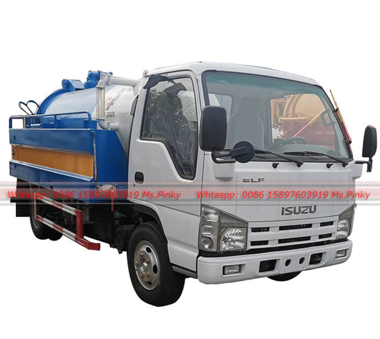 Small ISUZU EL 100P Vacuum Sewage Suction Truck 