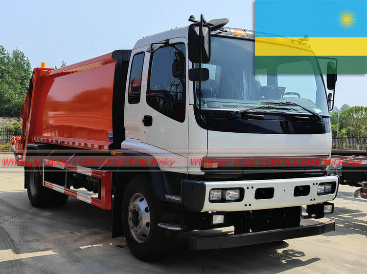 Rwanda ISUZU FVR Compactor Garabege Truck 10000Liters Export From Chinese Port