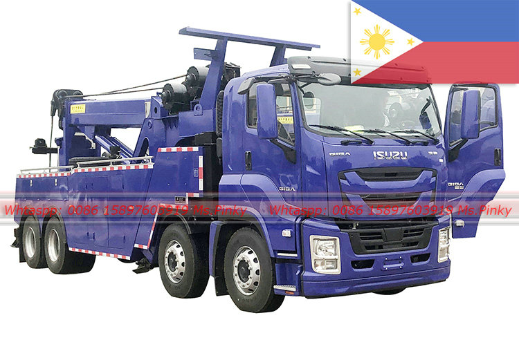 Two Units Heavy Duty 8X4 ISUZU GIGA 30T 360 Degree Rotate Wrecker Export to Philippines